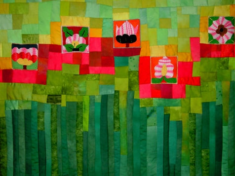 "Les fleurs de Shafiga" , quilt de Monika Sebert-Müller, détail